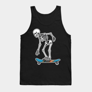 Skeleton Doing Trick On Skateboard Tank Top